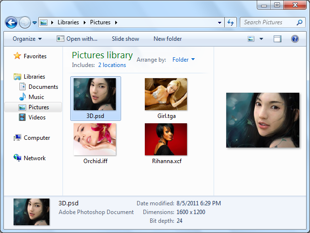 view tga psd ai and eps thumbnails in windows explorer