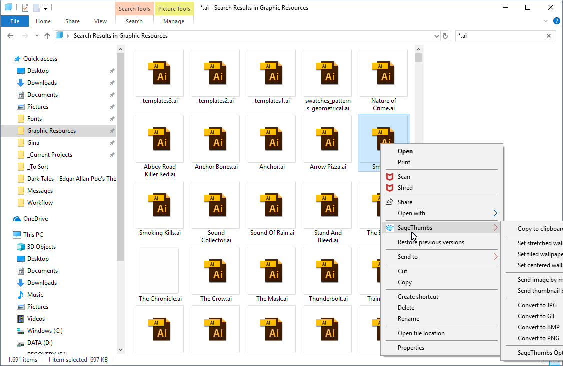 view tga psd ai and eps thumbnails in windows explorer